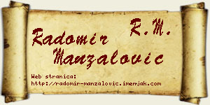 Radomir Manzalović vizit kartica
